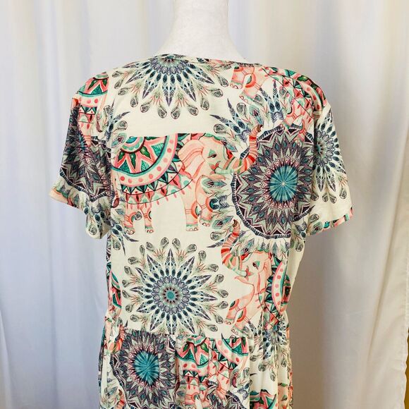 Ouges Woman Dress Midi Knee Length XL Spring Summer Colorful Pattern NWT - Picture 5 of 9